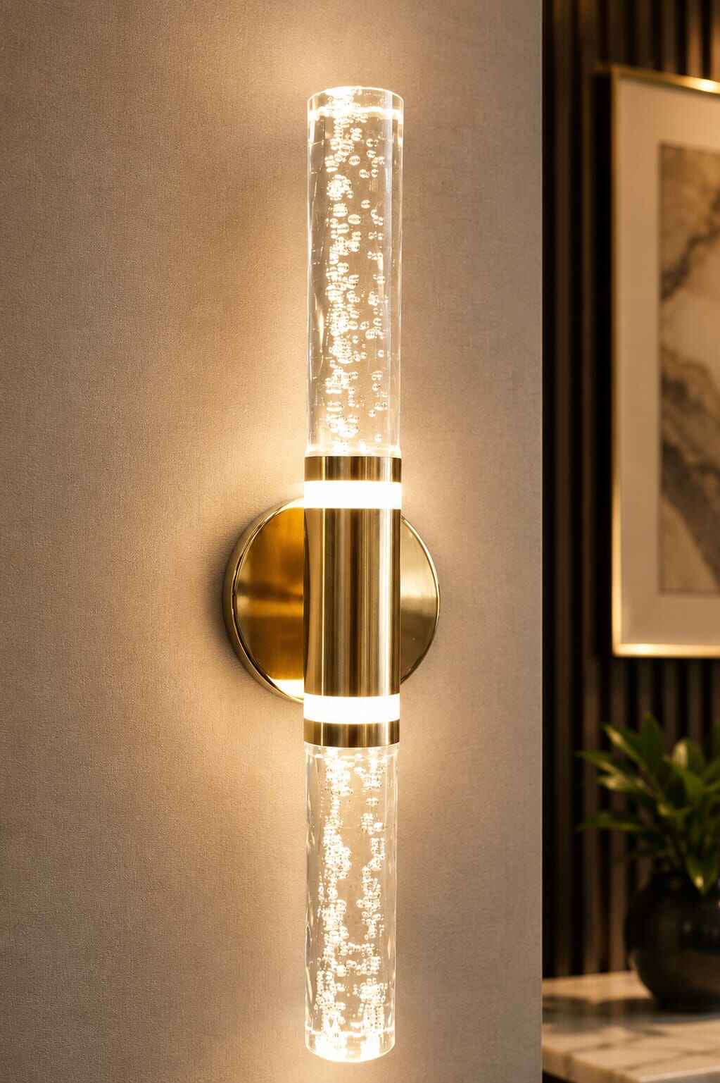 Luxury Crystal Bubble LED Wall Light – Gold Finish