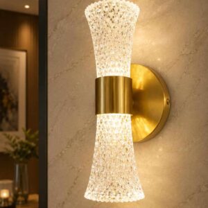Luxury Crystal Hourglass LED Wall Light – Gold Finish