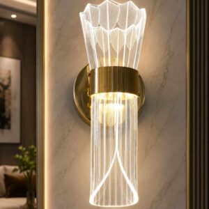 Luxury Crystal Tube LED Wall Light – Gold Finish