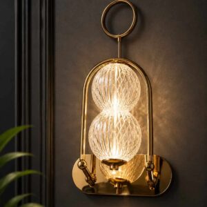 Luxury Golden Crystal Globe Wall Light