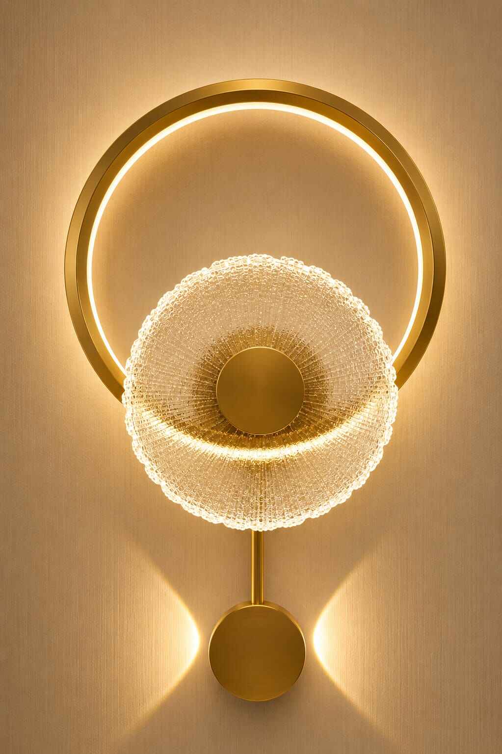 Halo Crystal Modern LED Wall Light – Gold