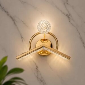 Luxury Crystal Ring LED Wall Light – Gold Finish