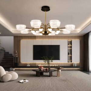 Luxury Crystal Drum Chandelier – Gold Finish (12 Light)