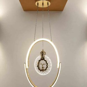 Modern Crystal Deer Pendant Chandelier – Gold Finish LED Hanging Light