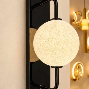 Modern Globe Wall Light – Gold & Black Finish Decorative Sconce