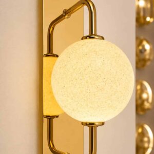 Modern Globe Wall Light – Gold & Black Finish Decorative Sconce