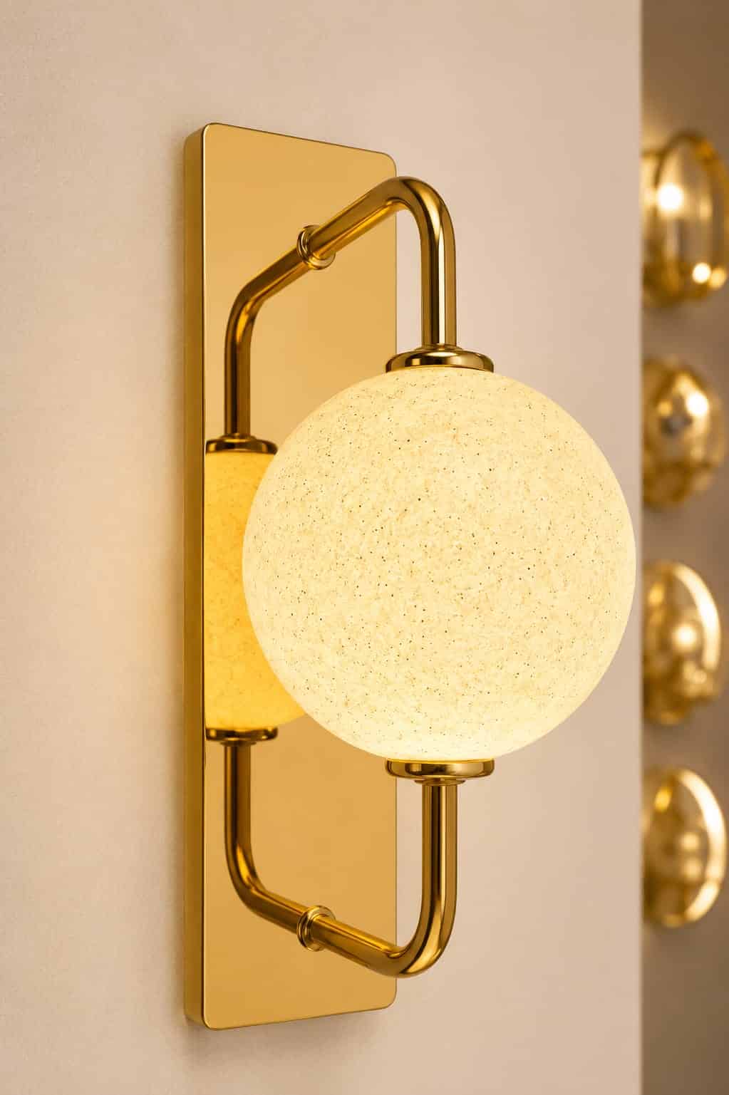 Modern Globe Wall Light – Gold & Black Finish Decorative Sconce