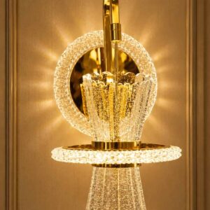 Luxury Crystal Halo LED Wall Light – Gold Finish