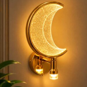 Modern Crescent Moon Crystal Wall Light