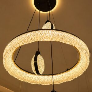 Luxury Gold Crystal Ring Chandelier