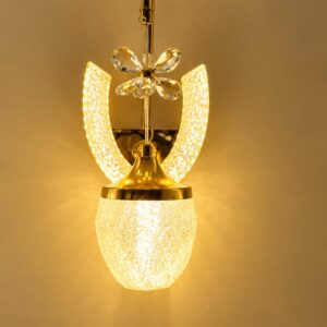 Luxury Golden Crystal Floral Wall Light
