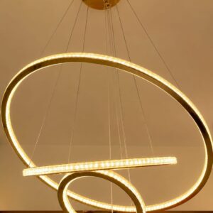 Modern Gold Spiral Ring LED Chandelier