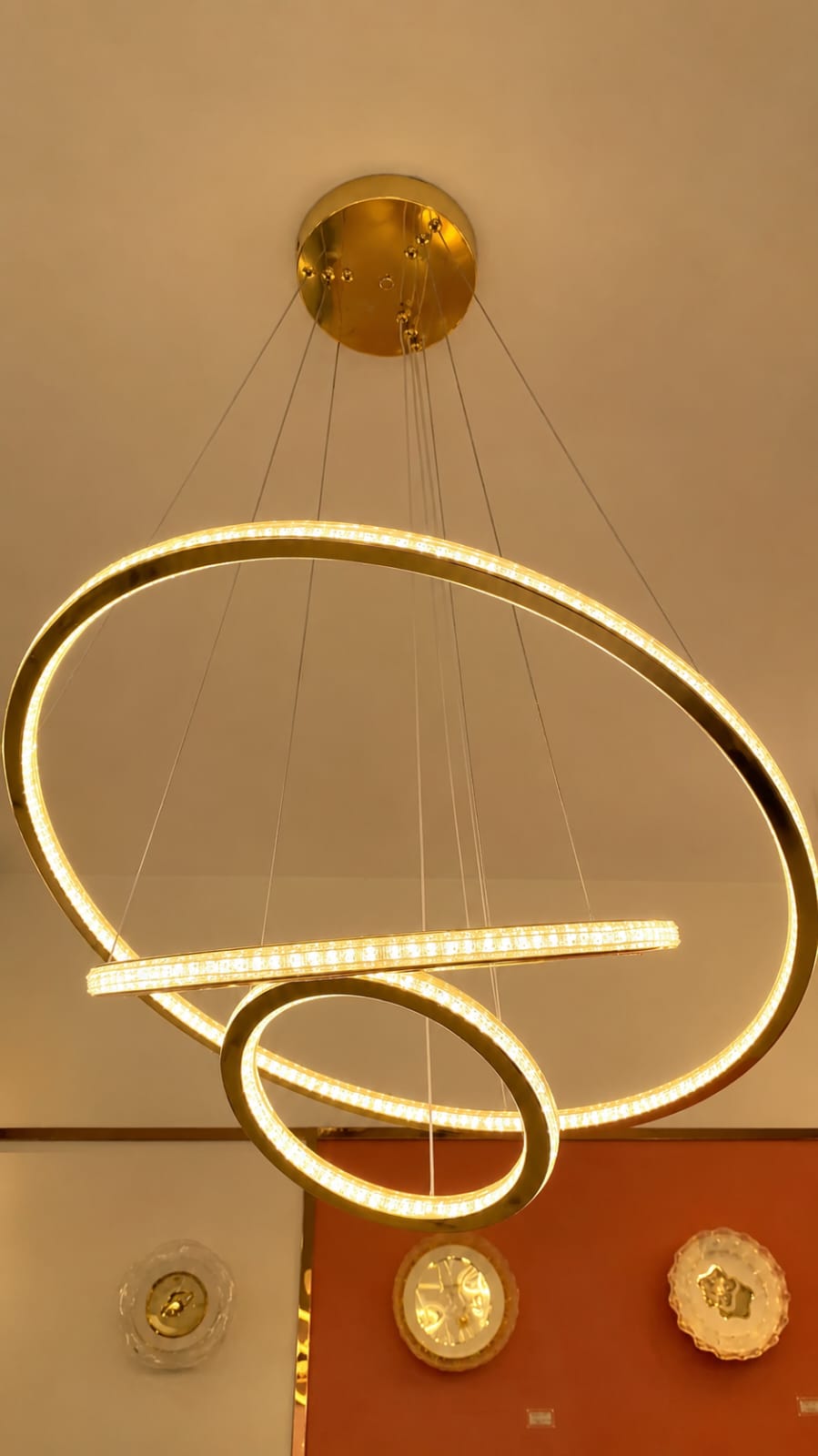 Modern Gold Spiral Ring LED Chandelier
