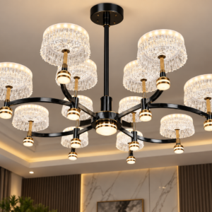 Modern Crystal Ring Chandelier – 12 Light