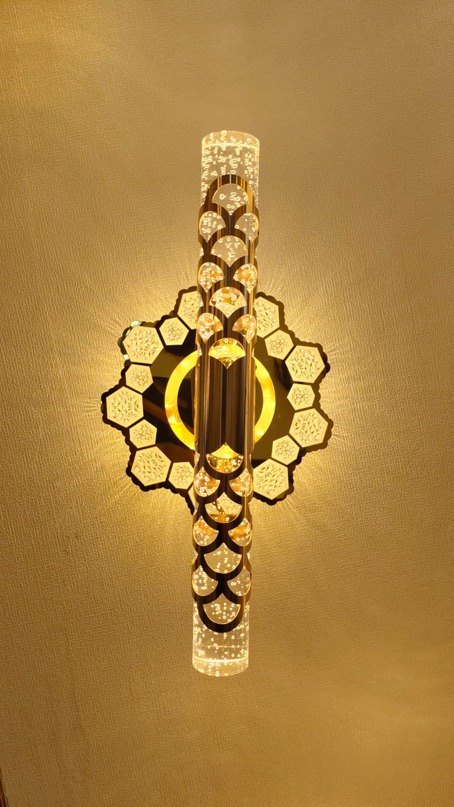 Luxury Golden Crystal Ring Wall Light