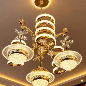 Luxury Gold Crystal Ring Chandelier