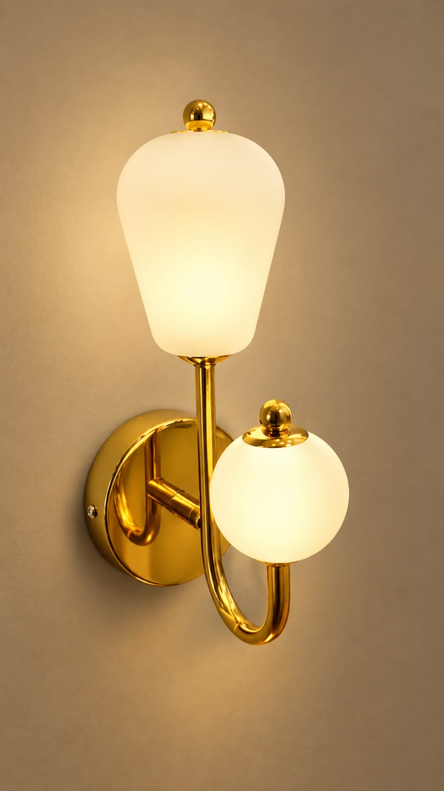 Modern Gold Double Globe Wall Light