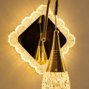 Luxury Gold Crystal Pendant Wall Light