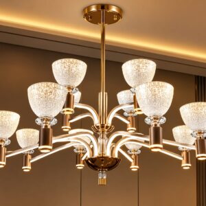12 Light Luxury Modern Golden Crystal Chandelier