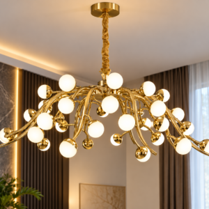 Modern Gold Branch Chandelier – 32 Lights