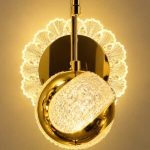 Luxury Gold Crystal Halo Wall Light