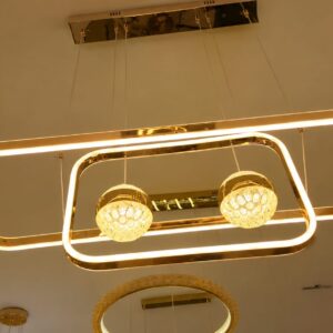 Modern Gold LED Double Frame Pendant Chandelier