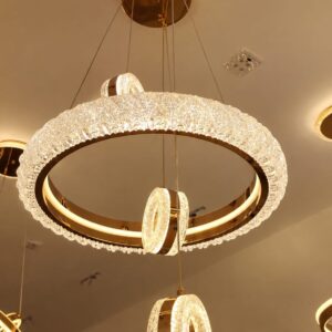 Modern Gold Crystal Ring LED Chandelier