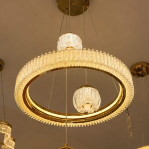 Modern Gold Crystal Ring LED Chandelier