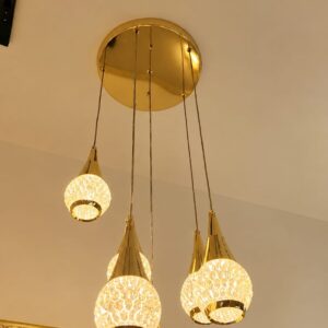 6 light Luxury Golden Crystal Pendant Chandelier